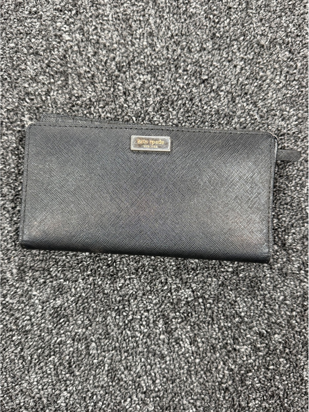 Kate Spade Black Leather Wallet with Zip Pocket